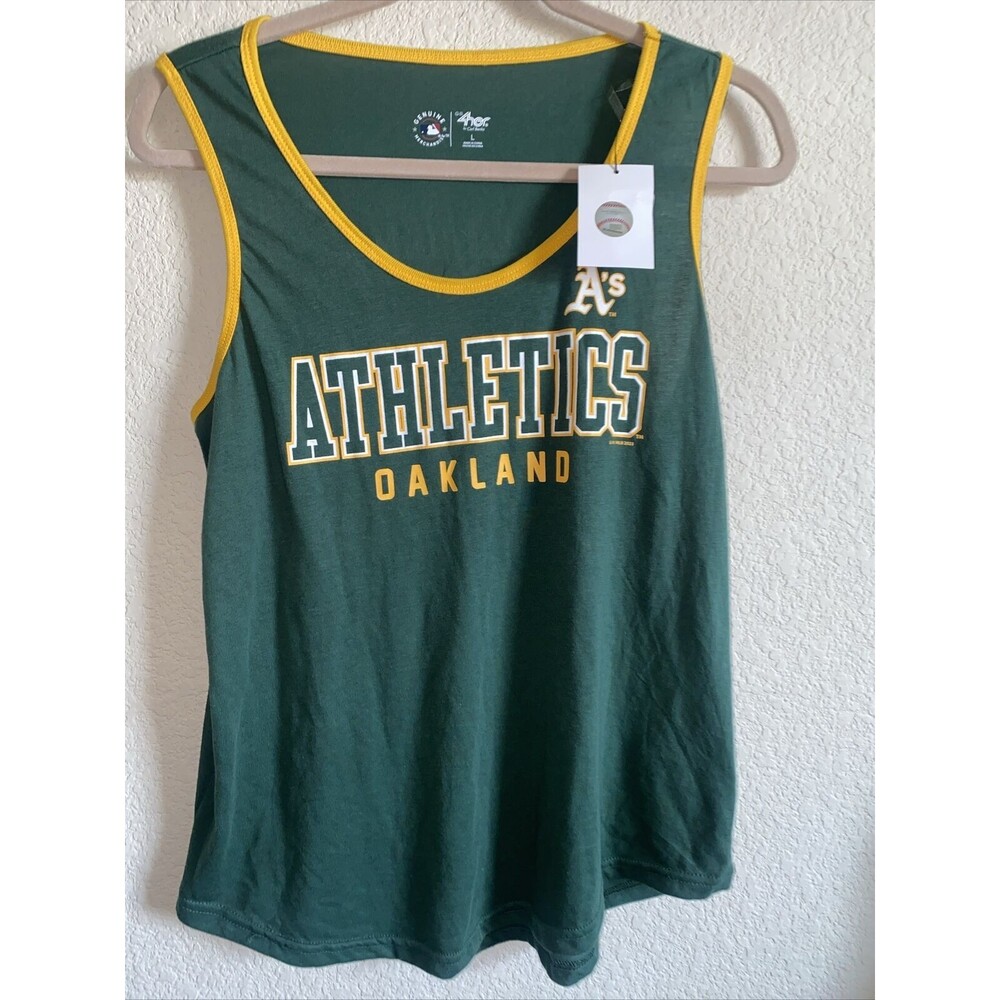 new baseball tank top MLB athletics A's women L vegas sacramento green